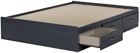South Shore Ulysses Mates Bed with 3 Drawers, Full 54-inch, Blueberry