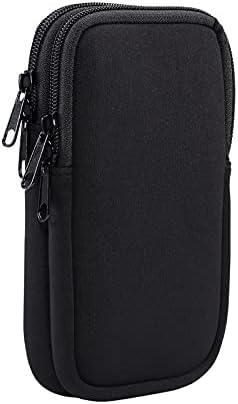 Neoprene Cell Phone Holster, Dual Layer Sleeve Wallet Case for Samsung Galaxy S24 Ultra S23 Ultra S23+ S22 Ultra S21 Ultra S23 FE S20 FE Note20 Ultra A15 A53 A54 A25 A04 A34 A33 A52 A55 (Black)