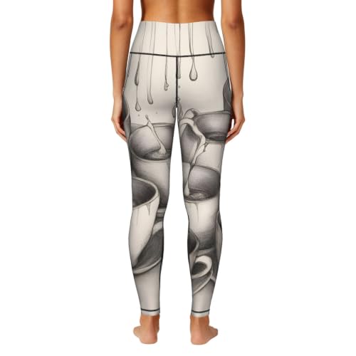 Leggings con estampado de teteras anti-transparencias para ejercicio cómodo 4
