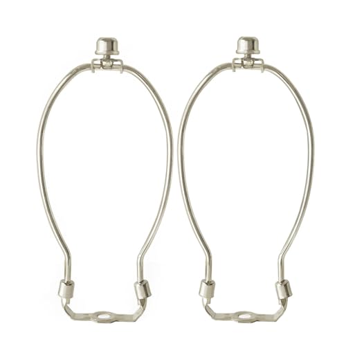 Image of GY & CK 7 Inch Lamp Harp for Table and Floor Lamps, Heavy Duty Lamp Shade Holder with Standard Harp Saddle and Lamp Finial Set (Nickel)