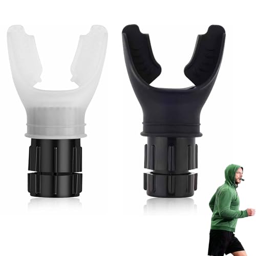 2pcstragbares Atemtrainer Breathing Trainer,Lungentrainer Ausdauertraining,Lungentrainer,Breathing Trainer,Lungenübungsgerät Mit Einstellbarem Widerstand,Verbessert Die Kraftausdauer(Weiß Und Schwarz)