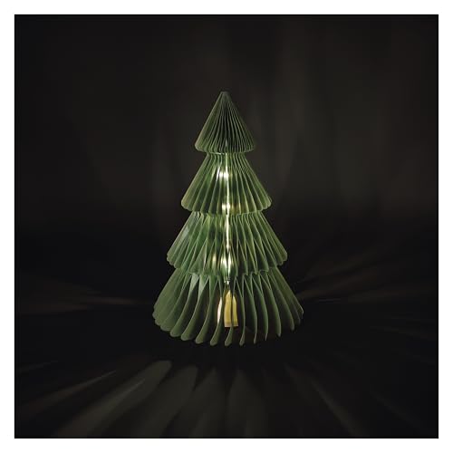 EMOS - LED-Tannenbaum aus Papier, 30 cm - faltbarer Papierbaum mit 10...