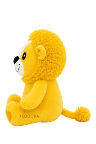Image of Muffin Lion Soft Toy for Girls Boys Kids,Yellow,Lion Animal Plush Stuffed Baby Teddy Gift Birthday, 25 cm