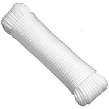 Gardzen 72 x 1/4" White Rope, UV Resistant Rope for Flag Pole, Clothes line, Camping Tent, Canoes, Tree Work