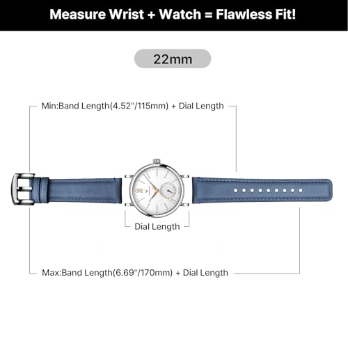 Image of Fullmosa Quick Release Premium Leather Watch Strap | 24 /22 /21 /20 /19 /18mm,Burnished Leather Watch Band Compatible with Samsung Amazfit Fossil Replacement Belt for Men and Women