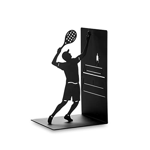Balvi Bücherstütze Match Ball Farbe Schwarz Buchstütze für Ihre Bücher im Bücherregal in Form eines T