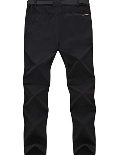 Foto von DAFENP Herren Wanderhose Outdoorhose Wasserdicht Softshellhose Sommer Atmungsaktiv Schnell Trockend Leicht Trekkinghose KZ1605M-Black3-M