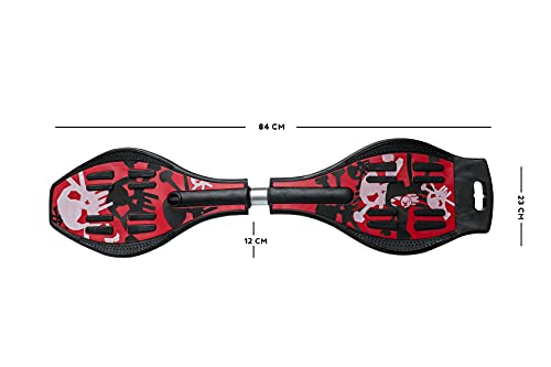 Swipe Kart® Wave Board Skate Board with Carry Bag | LED Flash Colorful Lights in Wheels | for Outdoor for Kids |Skates for Kids,Plastic Card, DIY Arts Craftfor Children (Red WB)