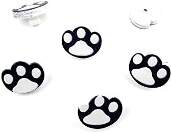 300 Pieces Sewing Clothing Buttons Sew On Wooden Wood Knopfe BB1256 Black Cat Footprints Boutons Fasteners Notions Multi Pattern Cartoon Supplies Arts Crafts Accessories