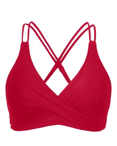 Image of Holipick Twist Front Bikini Tops for Women - Push Up Bathing Suit Top Padded Swimsuit Top