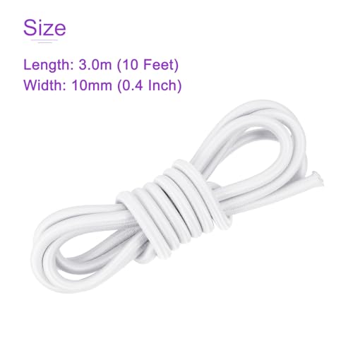 Corde extensible en polyester lourd blanc 1cm DMiotech - Sandow 3m ultra résistant - 3