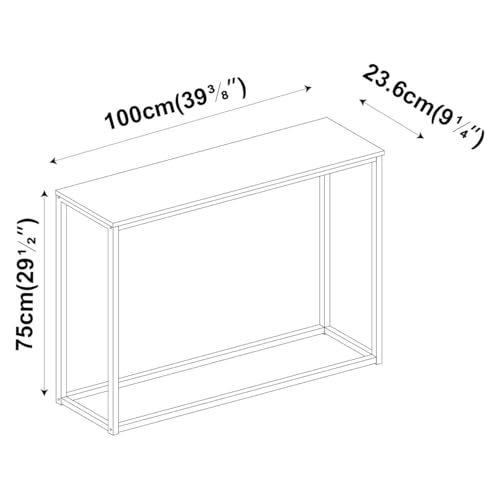 Urbnliving Wooden Hallway Console Table With Metal Legs (Antique Oak) - 2