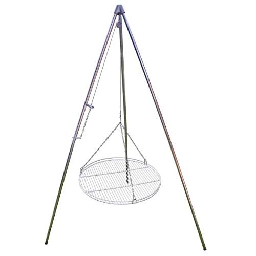 Huber Grillgeräte Dreibein Schwenkgrill inkl. 70 cm Edelstahl-Rost aus Deutscher Produktion