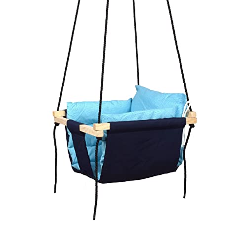 Swing | Baby Swing Hanging Indoor Outdoor | Jhula for Baby | Baby Garden Swing | Jhula for Childrens| (6 Months to 3 Years) (Up to 25 kg) (Blue 1)