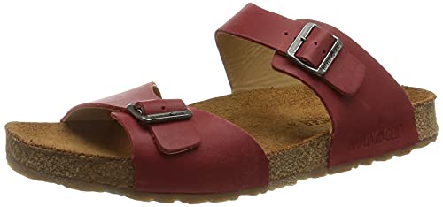 HAFLINGER Unisex Children's Organic Andrea T-Clip Sandals, Madras Red 775, 11.5 Little Kid