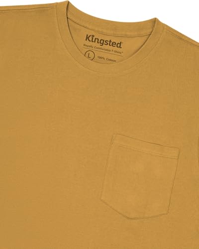 Image of Kingsted Pocket T-Shirts for Men - Super Soft & Comfy 100% Cotton Shirts | Short-Sleeve Crewneck Pocket Tee Shirts - Classic Regular Fit Work Shirt - Built to Last Midweight Cotton T-Shirts for Men