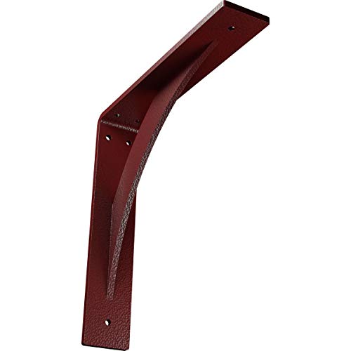 Ekena Millwork BKTM02X12X12LEHRE 2 inch W x 12 inch D x 12 inch H Legacy Steel Bracket, Hammered Bright Red