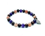 DCE Triple Stone OPTIMUM WEIGHT LOSS Bracelet Handmade 8MM Gemstone Red Tiger Eye - Sunstone - Ameth