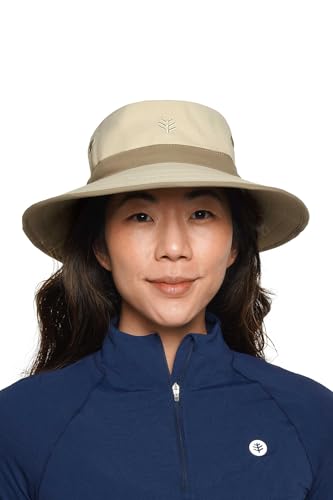 Wide Brim Golf Hat - UPF 50+ Sun Protection - Matchplay in Tan/Khaki