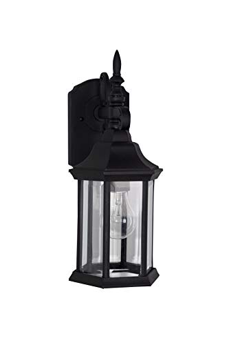 DESIGNERS FOUNTAIN Devonshire Outdoor Light Fixture, 14 Inch Exterior Wall Lantern Sconce for Front Door, Patio and Porch, Black, 2961-BK - Image 4