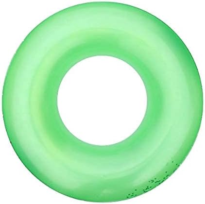 Kurala Inflatable Pool Float Tube, Transparent Swimming Ring with Colorful Sparkling Glitters for Kids Adults, 3 Pack 32.5 Inches