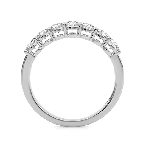Buy Jewels Solid 10K Gold Wedding Band Moissanite Half Eternity Anniversary Ring For Women (G-H Color) (White Gold, 7.5) #TOP1