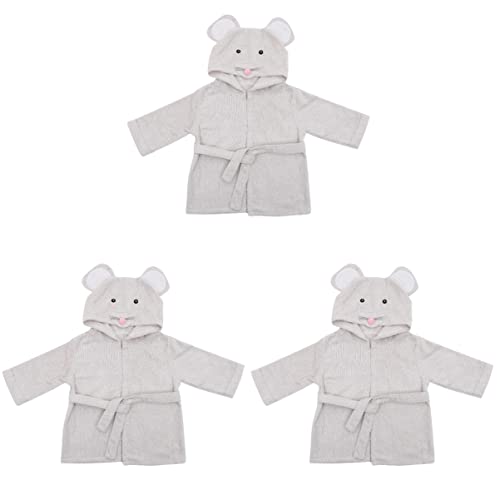 Toddmomy 3 Piezas Bata De Baño Con Forma De Dibujos Animados Toalla Suave Con Capucha Bata De Niña Bata Con Capucha De Princesa Baño De Bebé Toalla De Bebe Niñito Colocar Niño Algodón