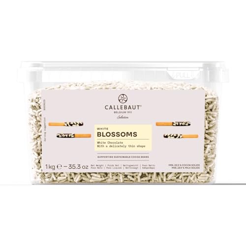 Mona Lisa Blossoms by Callebaut (White Chocolate Curls, 1kg Tub)