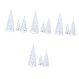 LABRIMP 12 Pcs Lampe De Chevet Changement Arbres Centre De Paillettes Artificielles Décoration Pré-Éclairée LED Bureau Pré-Top Table Boutique Ornement Jusqu'À Coloré Couleur Rougeoyante