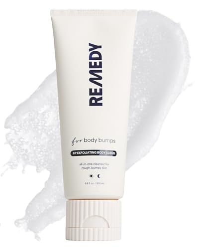 Remedy KP Exfoliating Body Scrub | Keratosis Pilaris and Chicken Skin Treatment with Fine Sugar Glycolic Acid Lactic Acid and Squalane | Exfoliating Scrub | By Dermatologist Dr. Shah 6.8 fl oz
