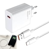  Chargeur 90 W pour Xiaomi, Chargeur Rapide 90 W avec câble USB-C, Compatible avec Xiaomi 14, 13, 12, POCO F7 Ultra, F6 et Redmi Note 14 Pro 5G