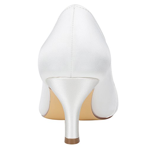 Emily Bridal Women's Silk Like Satin Stiletto Heel Pumps with Bowknot4