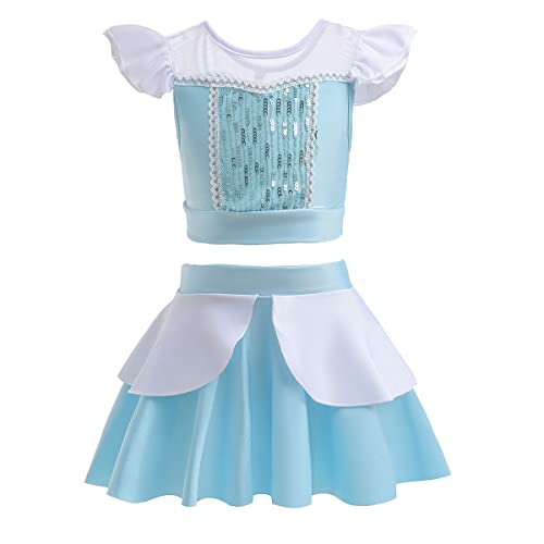 Princess Two-Piece Tankini Swimsuit for Baby Girls Bathing Suits Swimwear Surf Beach Summer Swimming Bikini Sets