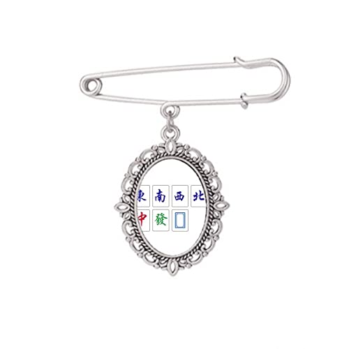 Broche de jeu de mahjong culture chinoise, cadeau idéal pour une chemise