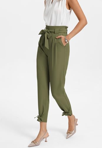 Image of GRACE KARIN Womens Casual High Waist Pencil Pants Paper Bag Pants for Work