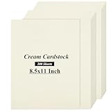 QTLCOHD 200 Sheets Cream Cardstock 8.5 x 11 Off White Cardstock 110lb Ivory Cardstock Paper Printer Paper for Certificates, DIY Card Making, Invitations, Business Cards