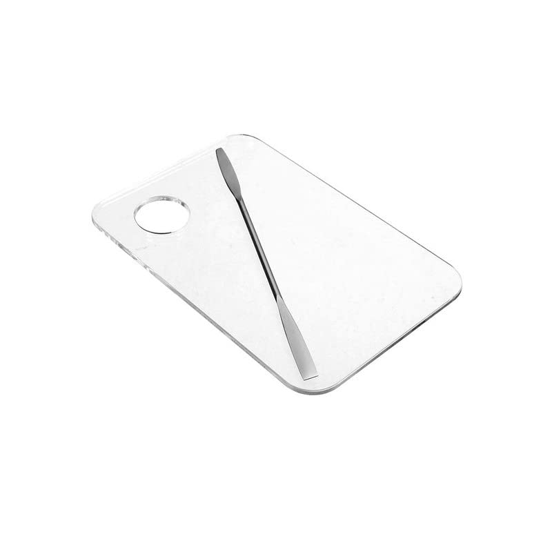 BELICIA 1 PCS Makeup Palette Clear Nail Stamping Plates Polish Gel Mixing Spatula Foundation Eyeshadow Stainless Steel Rod Manicure