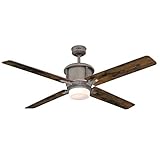 Westinghouse Lighting 7220200 Cliff 56-Inch Industrial Steel Indoor, Dimmable LED Light Kit with Opal Frosted Glass, Remote Control Included Ceiling Fan