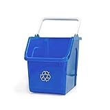good natured Handy Recycler, 6 Gallon / 25 Liter – Stackable Recycling Bin for Kitchen or Office - Plant Based, BPA-Free Recycling Container with Handle, Blue