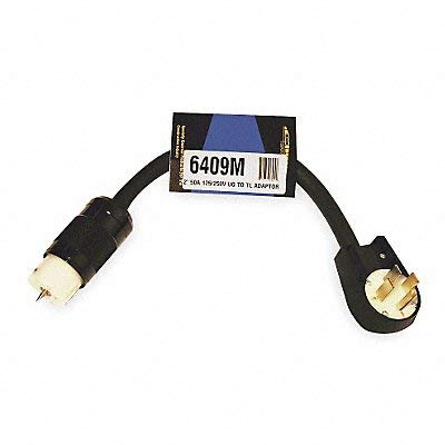 Adapter, 50A, 125/250Vac, 14-50P, 4-Wire, Blk