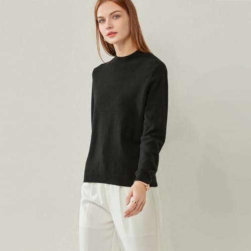 Image of 100% Pure Cashmere Sweaters for Women Mockneck Long Sleeve Warm Soft Lightweight Knit Pullover