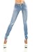 Produktbild Zeralda Fashion Damen Jeans Hose Stretch Röhrenjeans Skinny Denim Schleifen-Applikation auf Po-Taschen XS-XL (DE/NL/SE/PL, Alphanumerisch, L, Regular, Regular, Hellblau-4783)