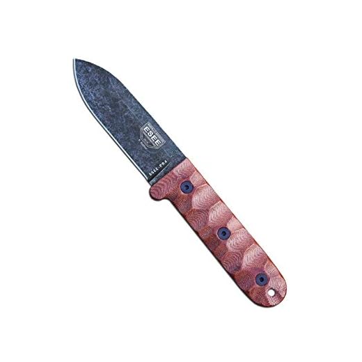 ESEE PR4 Fixed Blade Survival Knife, Black Oxide Finish, Leather Sheath