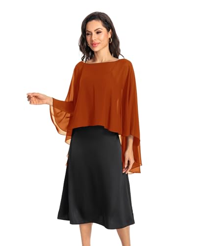 Image of Baoqiya Chiffon Capes Sheer Capelets Long Cape Poncho For Women Plus Size