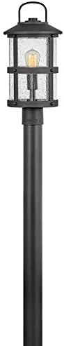 Hinkley Lakehouse One Light 12V 3.50W LED Low Voltage Outdoor Medium Post Top or Pier Mount Lantern, Black