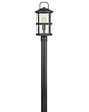 Hinkley Lakehouse Collection One Light 12V 3.50W LED Low Voltage Outdoor Medium Post Top or Pier Mount Lantern, Black
