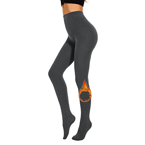 Image of Zando Fleece Lined Tights Winter Warm Soft Tights for Women Opaque High Waist Elastic Leggings Thick Thermal Pantyhose