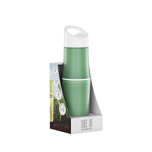 BE O Nachhaltige Trinkflasche 500ml - Water Bottle BPA Frei & Auslaufsicher - Wasserflasche für Sport, Outdoor, Schule - Vegane & Umweltfreundliche Produkte - Zero Waste (Green)