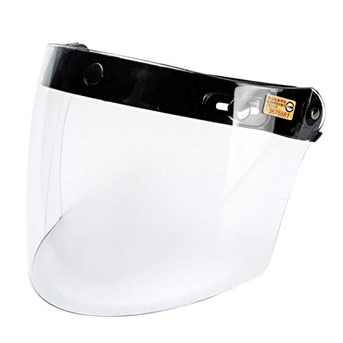 balikha Open Face Wind Shield 3 Snaps Helmet Visor Wind Shield Lens,Motorbike Helmet Lens,Universal Clear