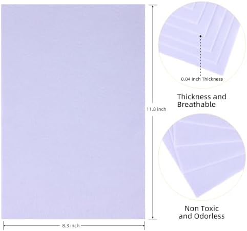 HaoFeiJH White Felt Sheets - 6PCS Soft Felt Squares (8x12 A4), 1.5mm Thick, Ideal for Sewing, Patchwork, Decoration, Embroidering, DIY Craft - 1